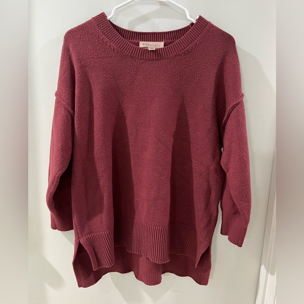 Philosophy Relaxed Crewneck Sweater in Pink, size 1X